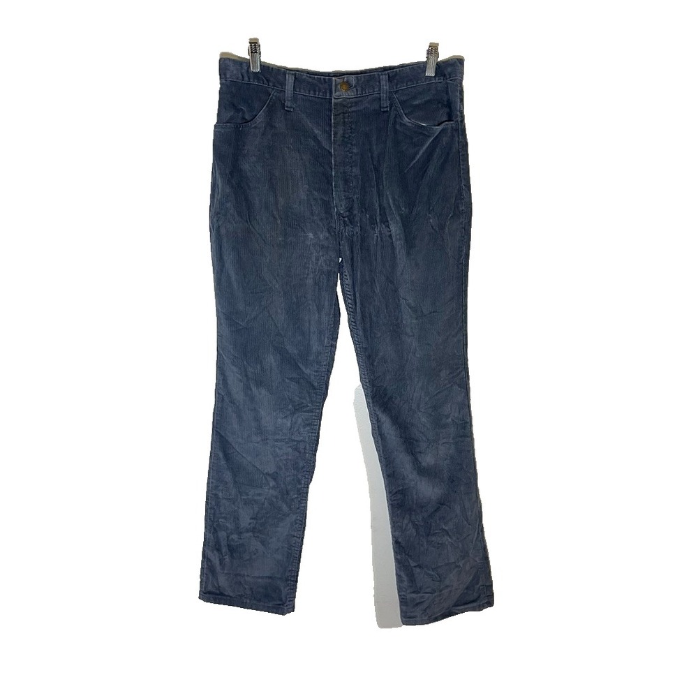 Vintage Rustler Corduroy Pant Blue 36" Classic Straight Leg 1970s Grunge Western
